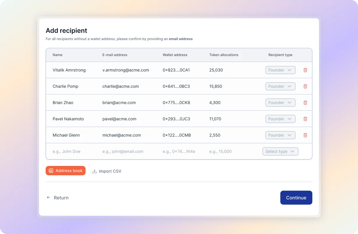 RECIPIENTS — after the redesign