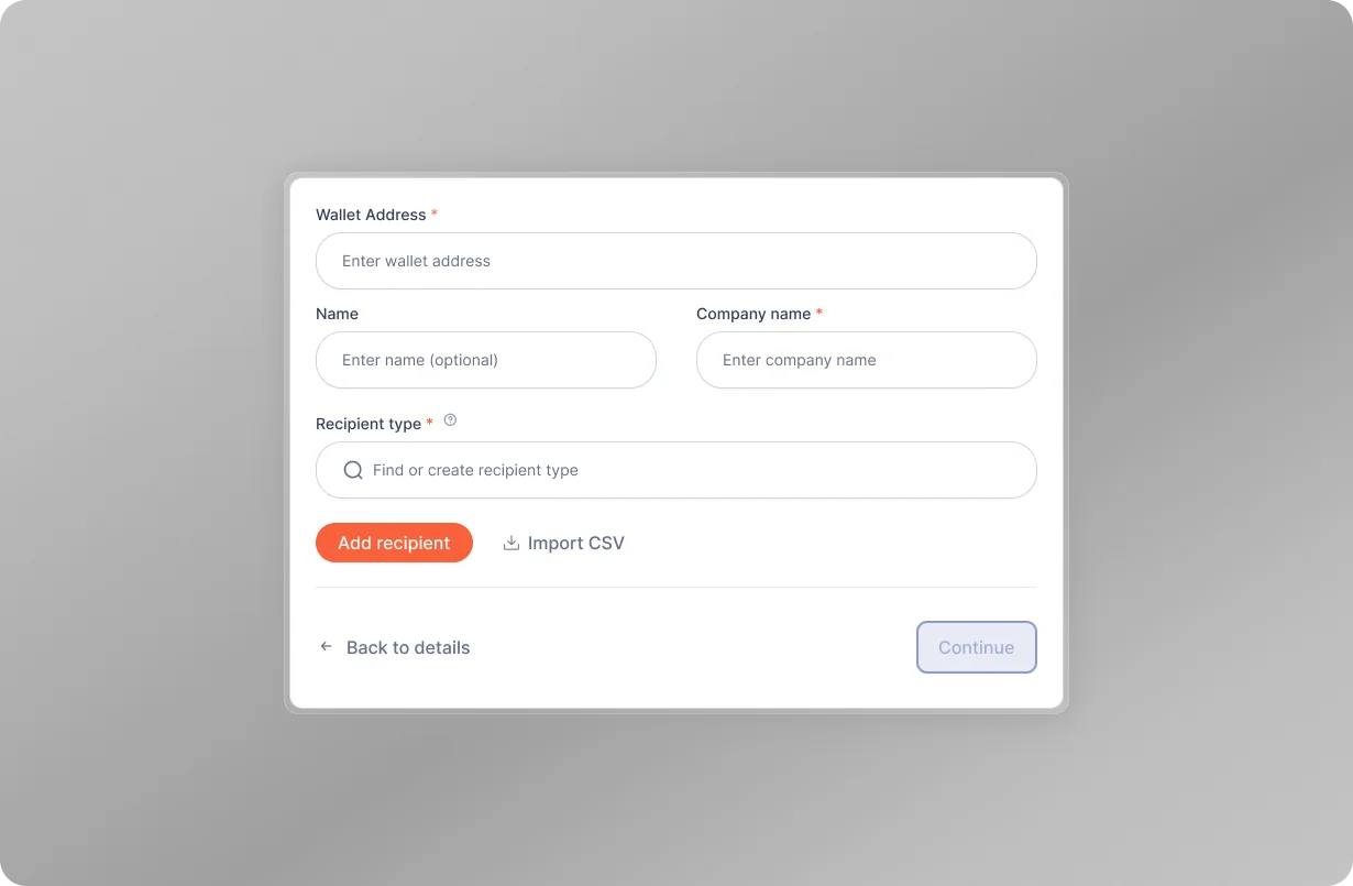 RECIPIENTS — before the redesign